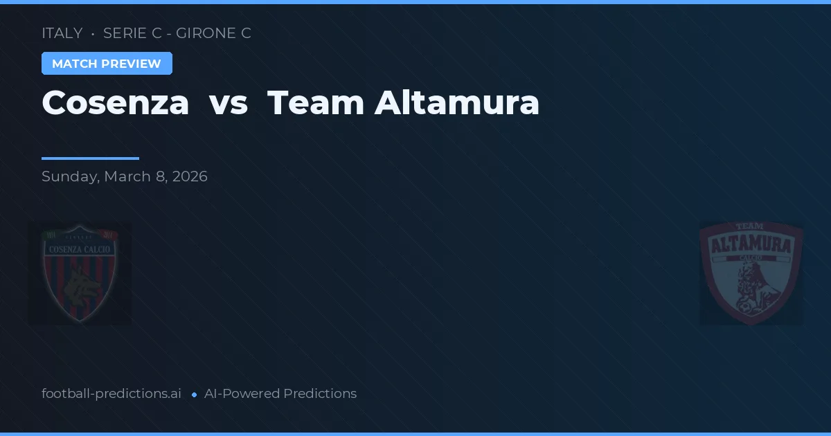 Cosenza vs Team Altamura — typy i zapowiedź meczu