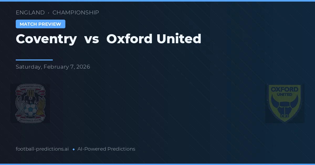 Coventry vs Oxford United — typy i zapowiedź meczu