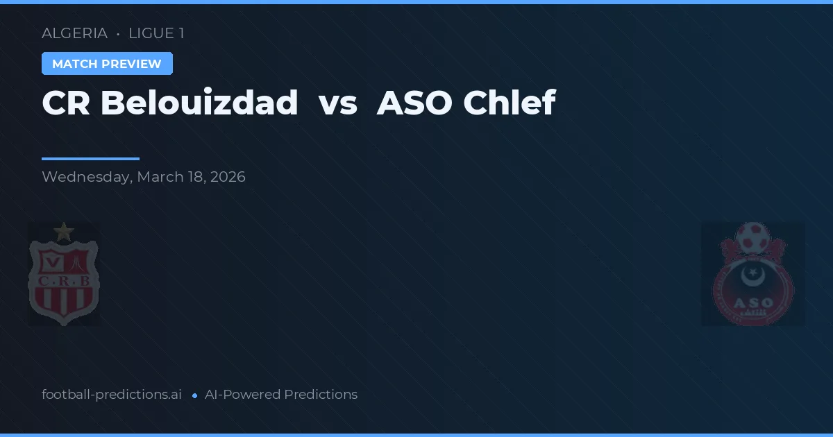 CR Belouizdad vs ASO Chlef — typy i zapowiedź meczu