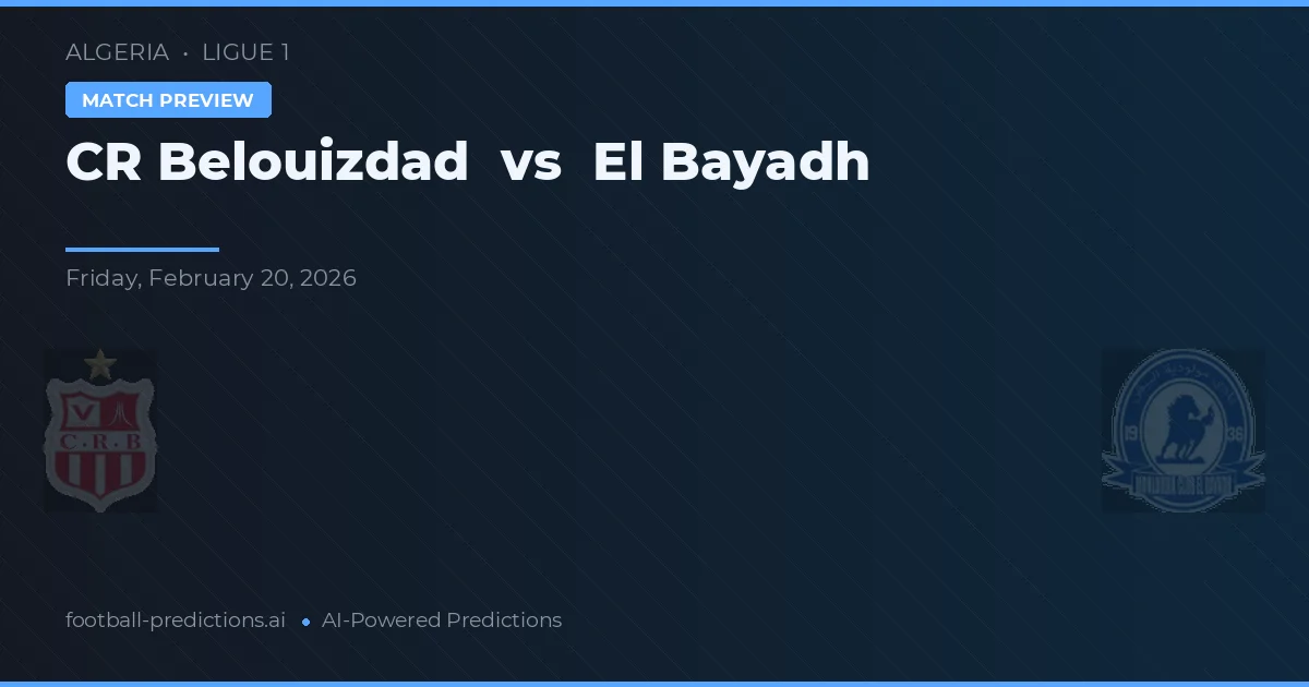 CR Belouizdad vs El Bayadh — typy i zapowiedź meczu