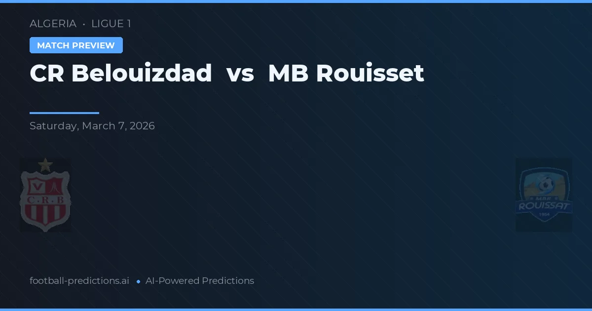 CR Belouizdad vs MB Rouisset — typy i zapowiedź meczu