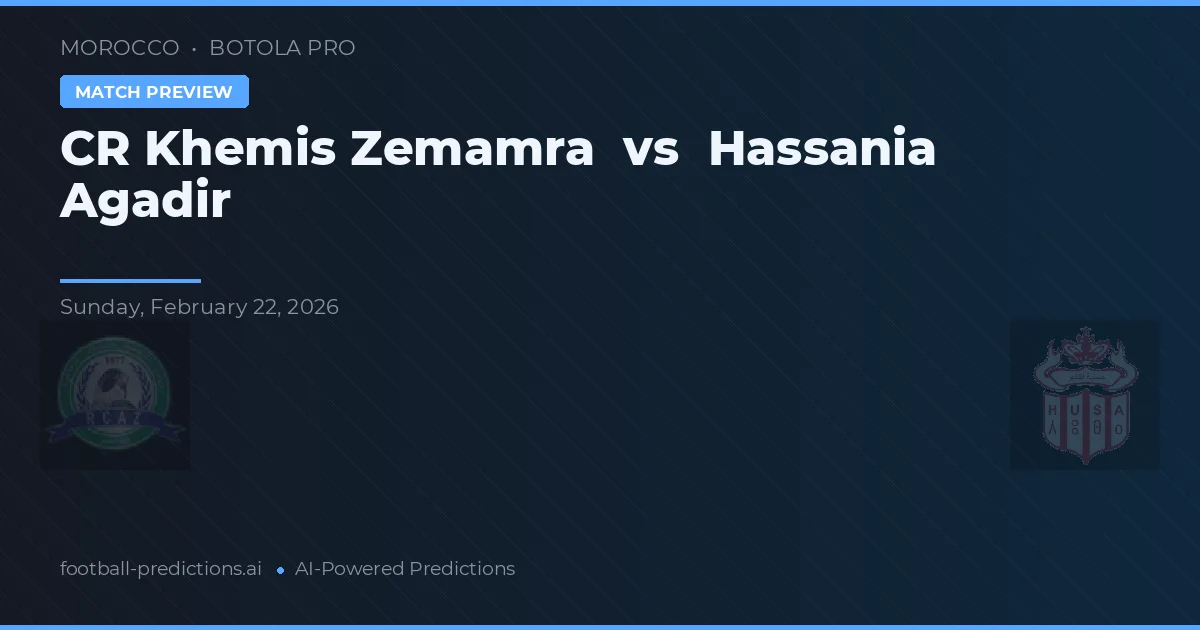 CR Khemis Zemamra vs Hassania Agadir — typy i zapowiedź meczu