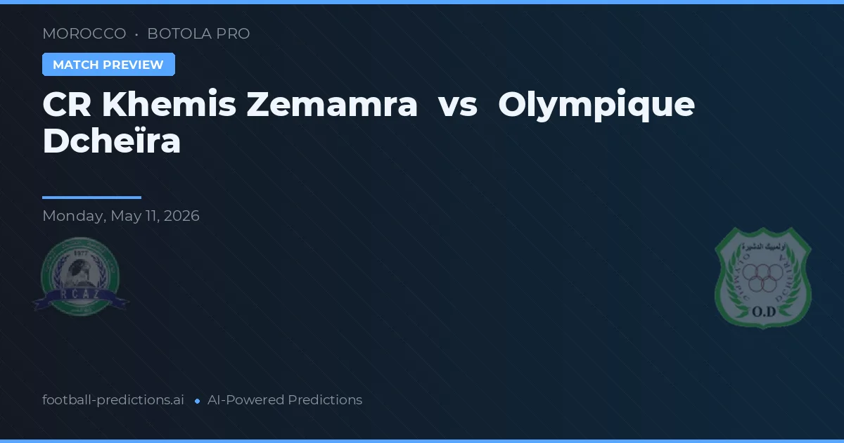 CR Khemis Zemamra vs Olympique Dcheïra — typy i zapowiedź meczu