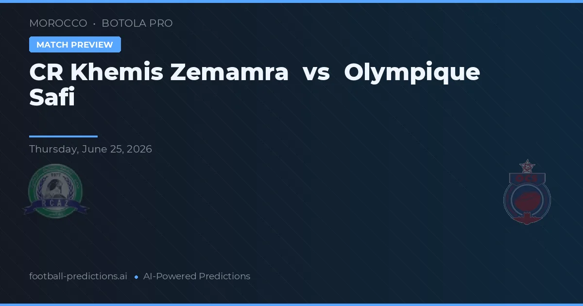 CR Khemis Zemamra vs Olympique Safi — typy i zapowiedź meczu