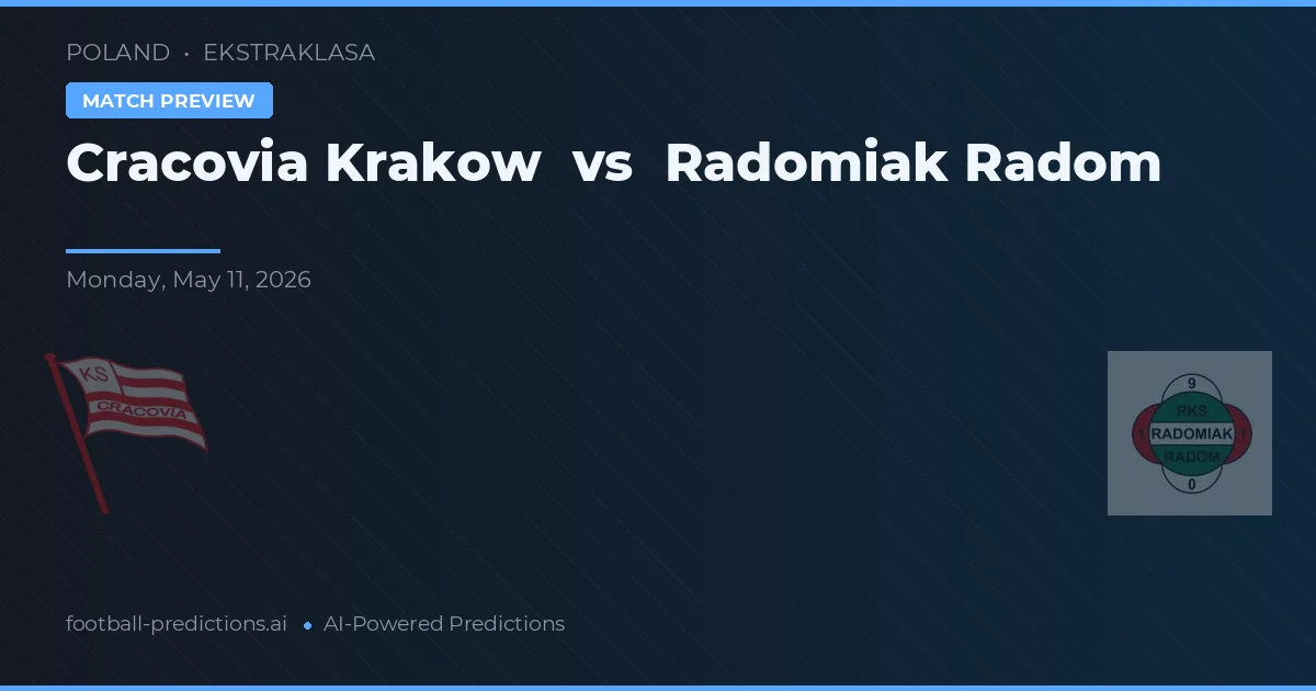 Cracovia Kraków vs Radomiak Radom — typy i zapowiedź meczu