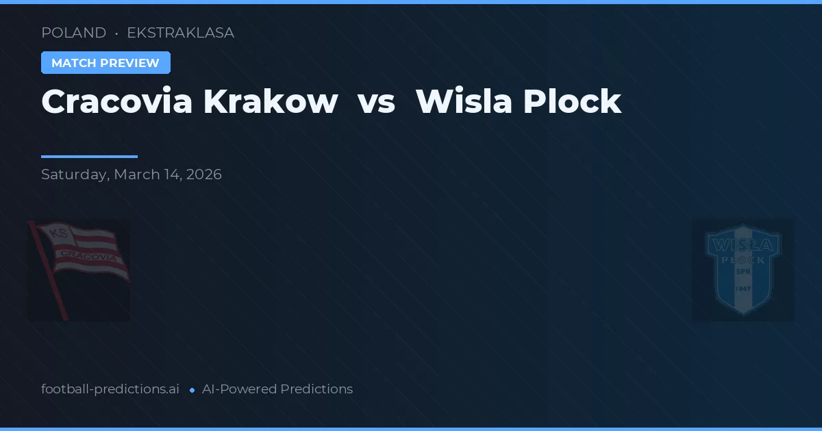 Cracovia Kraków vs Wisła Płock — typy i zapowiedź meczu
