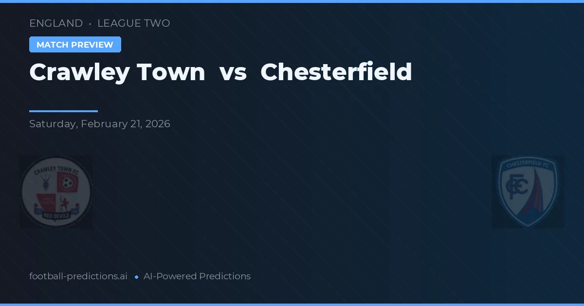 Crawley Town vs Chesterfield — typy i zapowiedź meczu