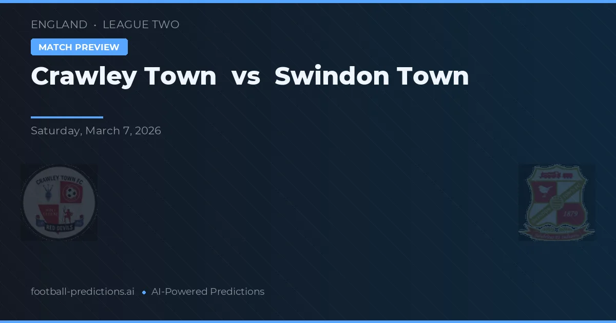 Crawley Town vs Swindon Town — typy i zapowiedź meczu