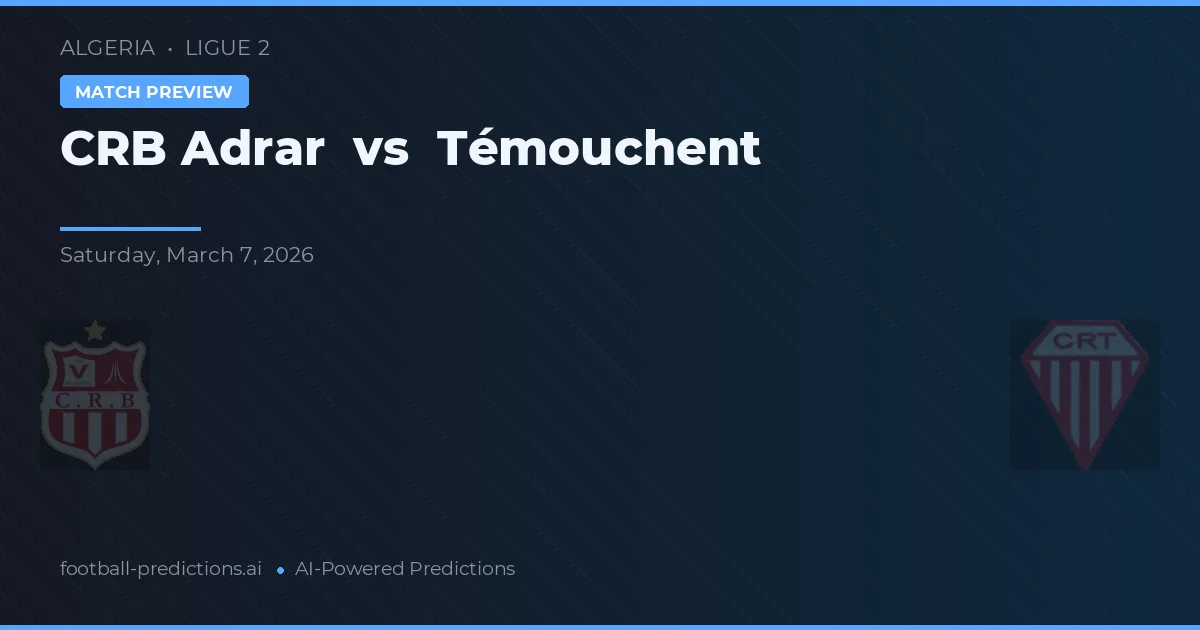 CRB Adrar vs Témouchent — typy i zapowiedź meczu