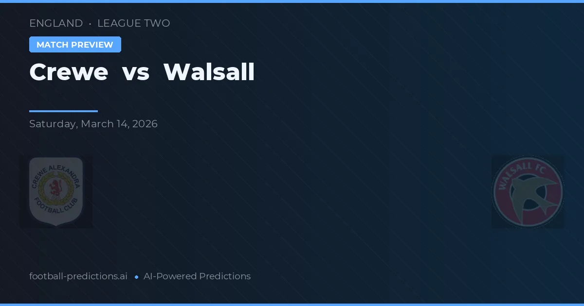 Crewe vs Walsall — typy i zapowiedź meczu