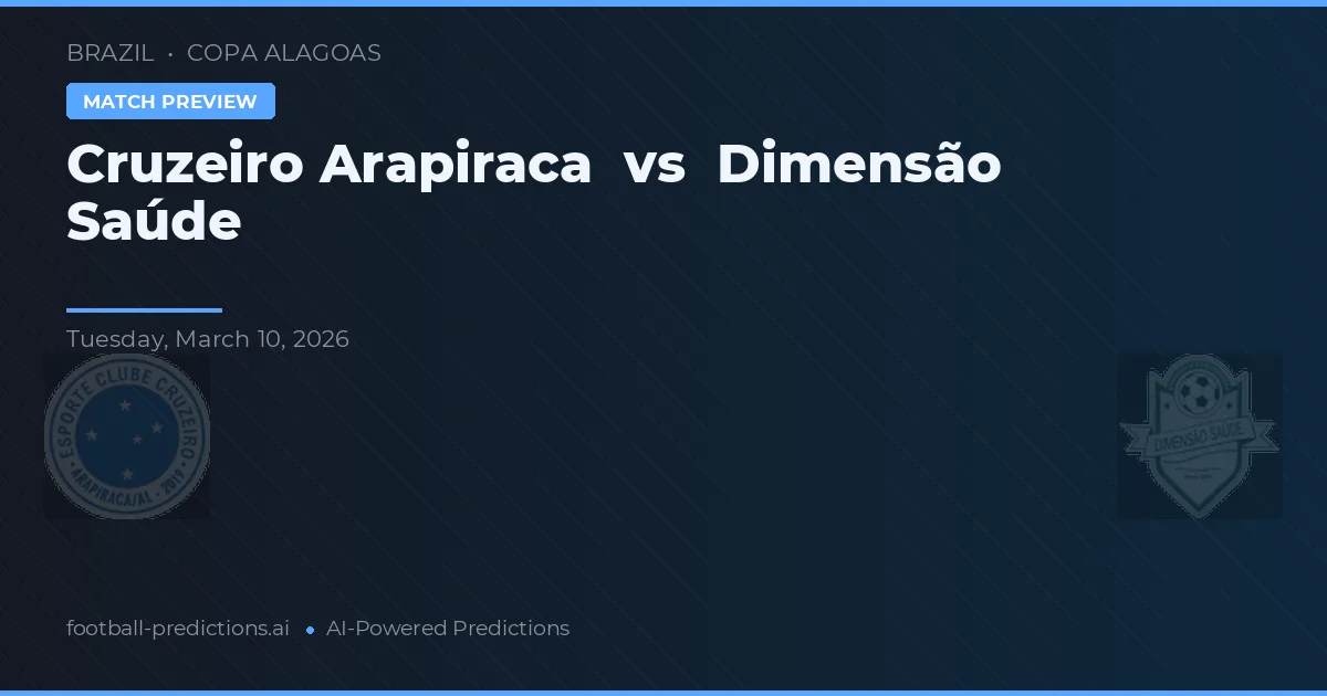 Cruzeiro Arapiraca vs Dimensão Saúde — typy i zapowiedź meczu