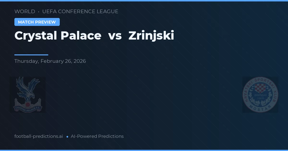 Crystal Palace vs Zrinjski — typy i zapowiedź meczu