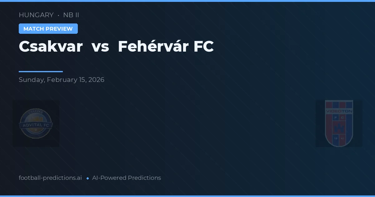 Csákvár vs Fehérvár FC — typy i zapowiedź meczu