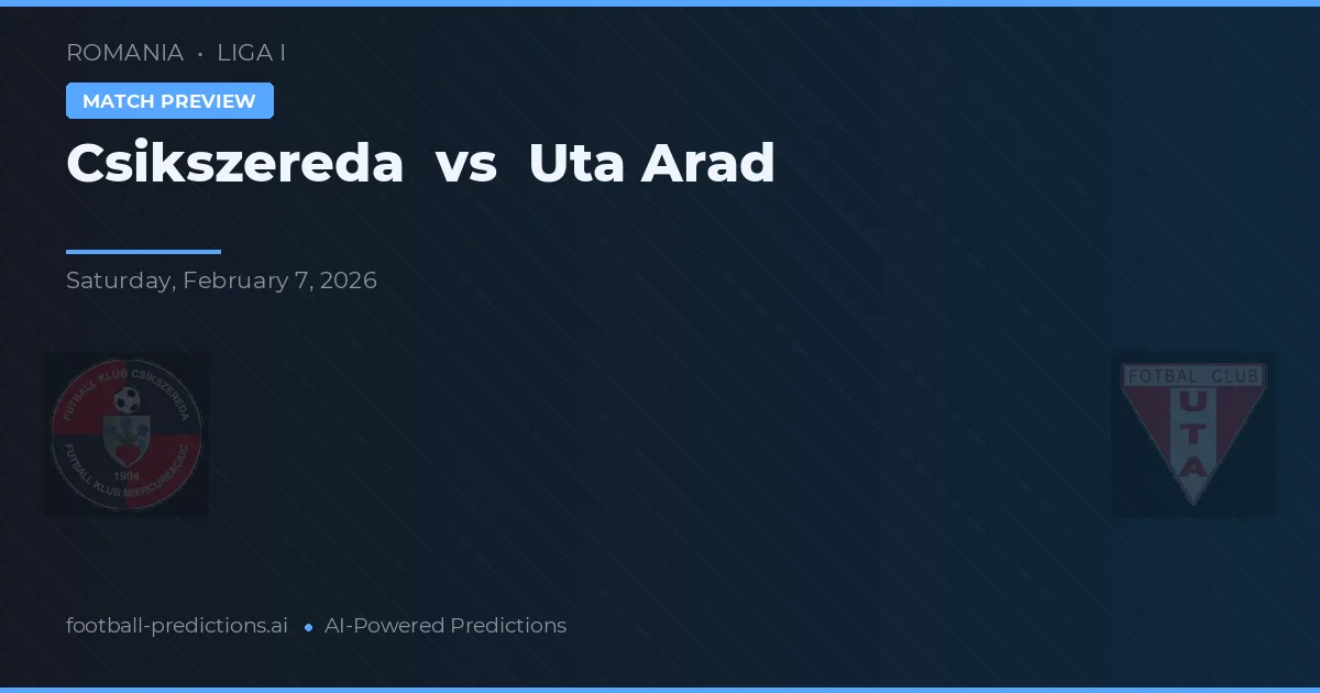 Csíkszereda vs UTA Arad — typy i zapowiedź meczu