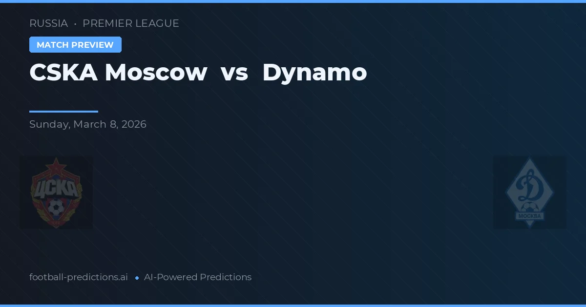 CSKA Moskwa vs Dynamo Moskwa — typy i zapowiedź meczu