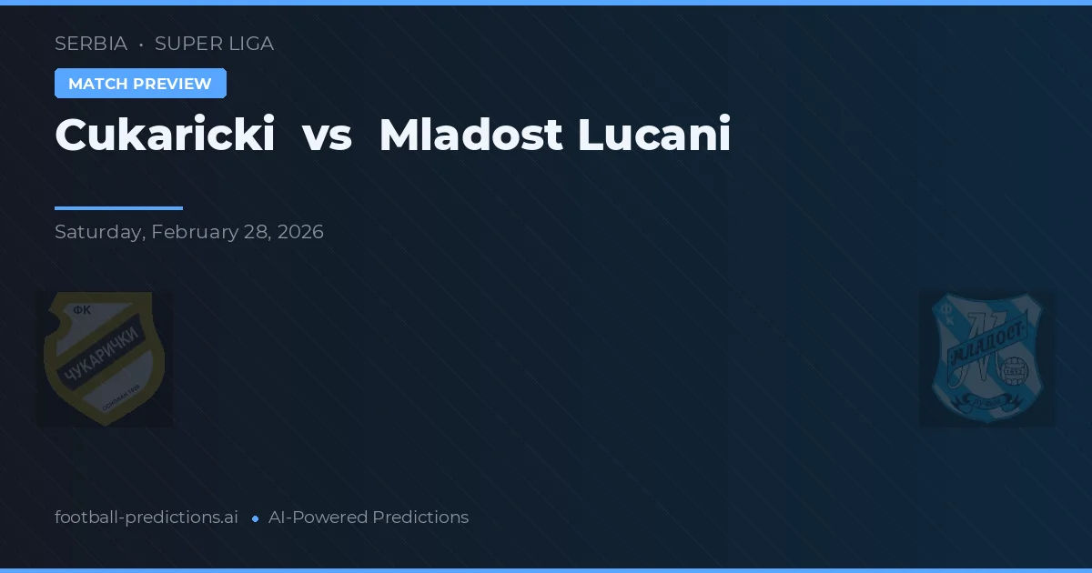 Cukaricki vs Mladost Lučani — typy i zapowiedź meczu