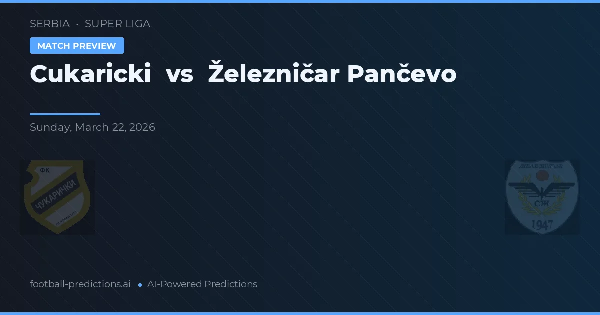 Cukaricki vs Železničar Pančevo — typy i zapowiedź meczu