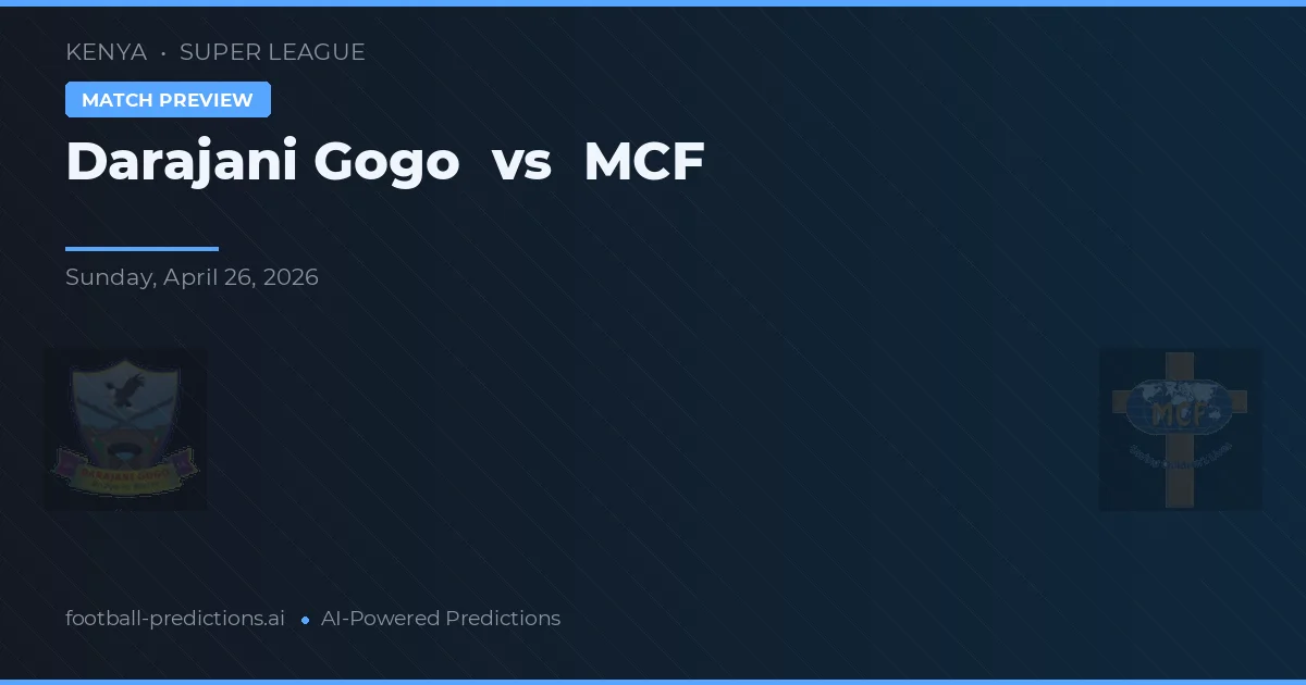 Darajani Gogo vs MCF — typy i zapowiedź meczu