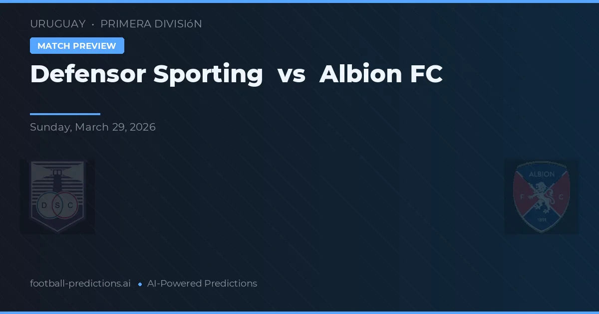 Defensor Sporting vs Albion FC — typy i zapowiedź meczu