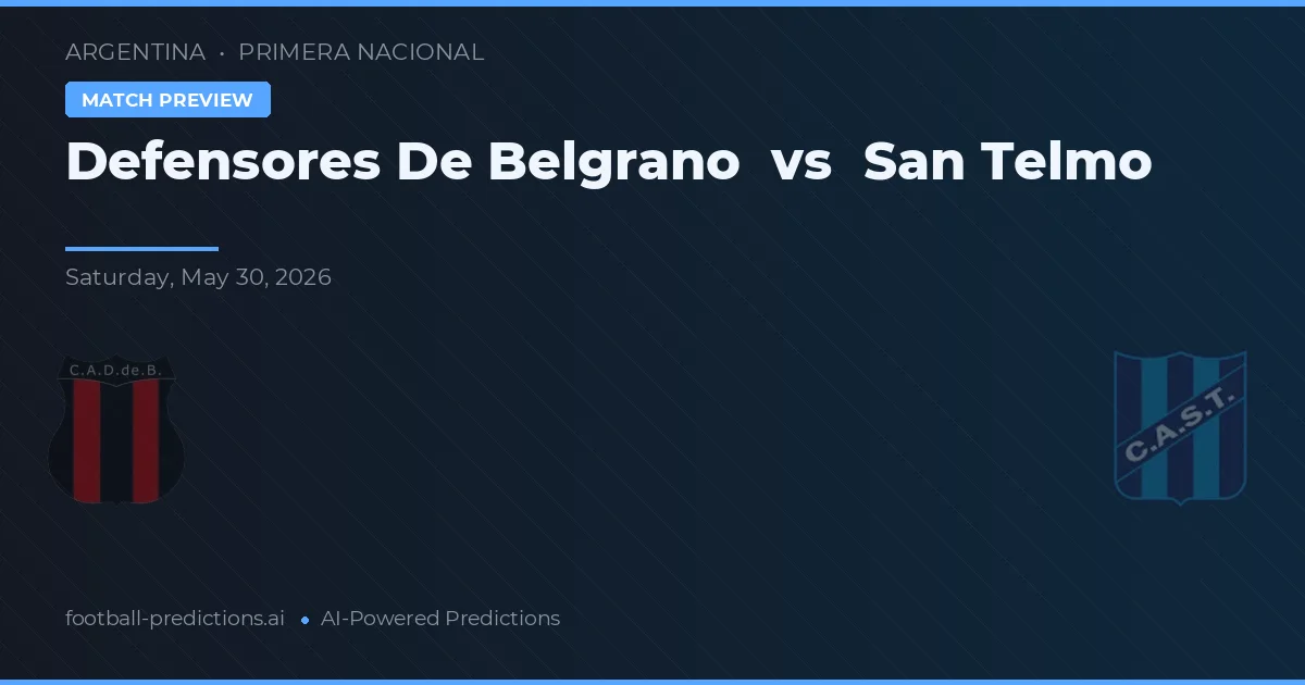 Defensores de Belgrano vs San Telmo — typy i zapowiedź meczu