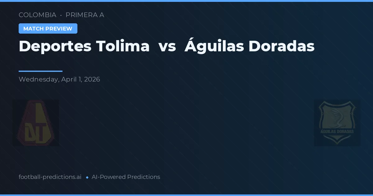 Deportes Tolima vs Águilas Doradas — typy i zapowiedź meczu
