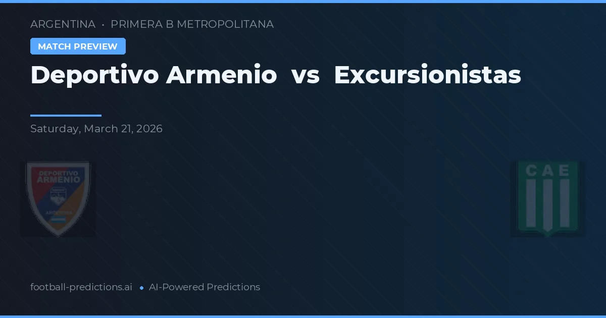 Deportivo Armenio vs Excursionistas — typy i zapowiedź meczu