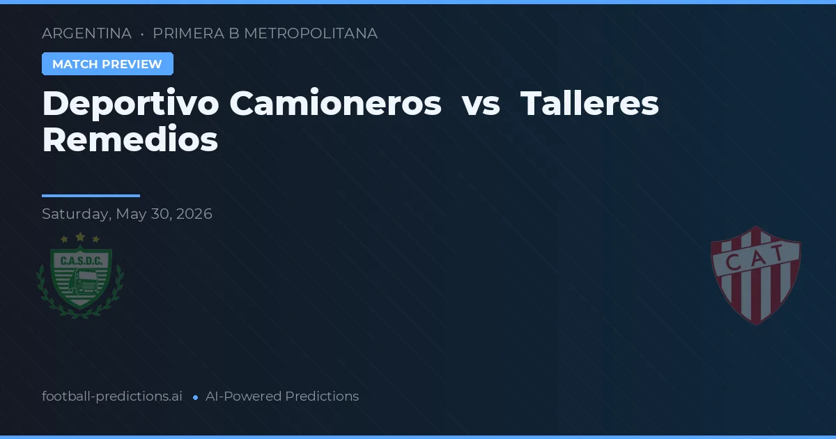 Deportivo Camioneros vs Talleres Remedios — typy i zapowiedź meczu