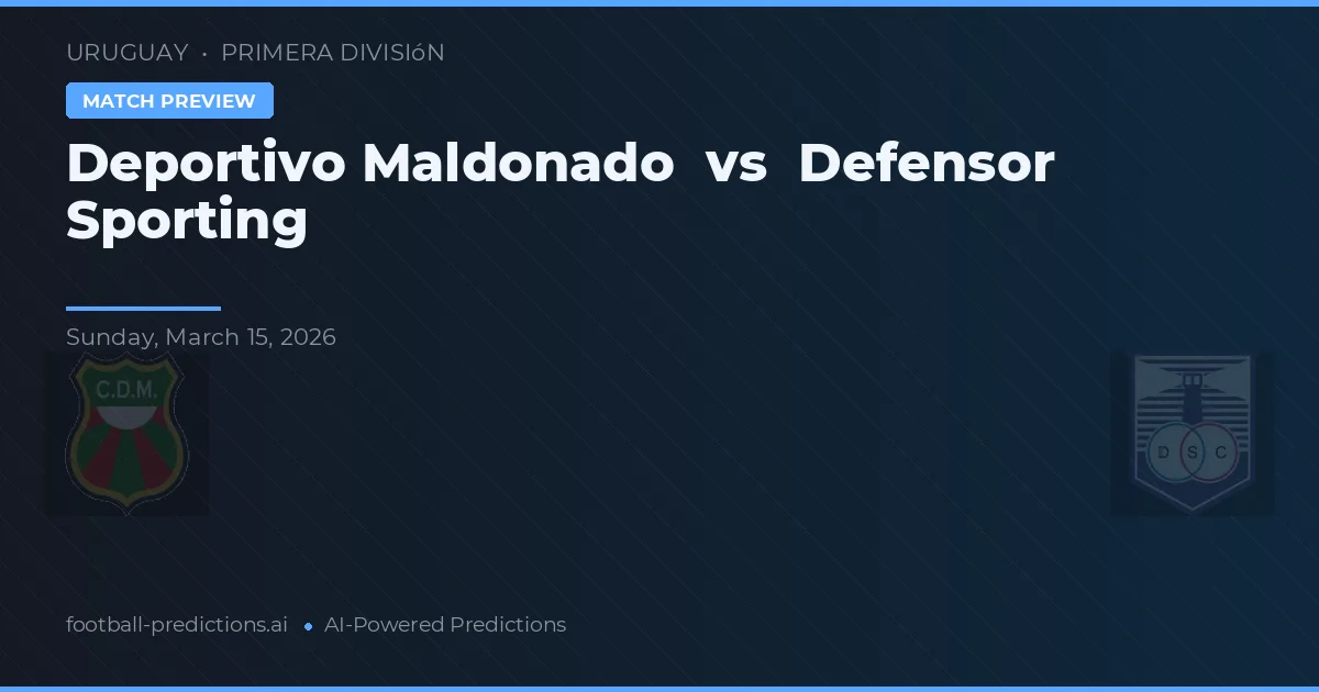 Deportivo Maldonado vs Defensor Sporting — typy i zapowiedź meczu