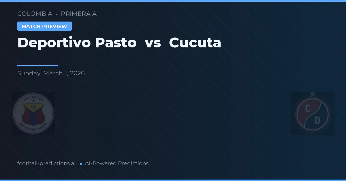 Deportivo Pasto vs Cúcuta — typy i zapowiedź meczu