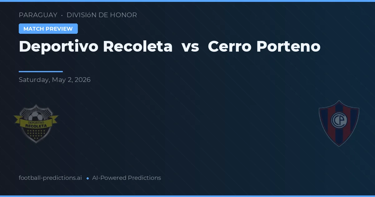 Deportivo Recoleta vs Cerro Porteño — typy i zapowiedź meczu