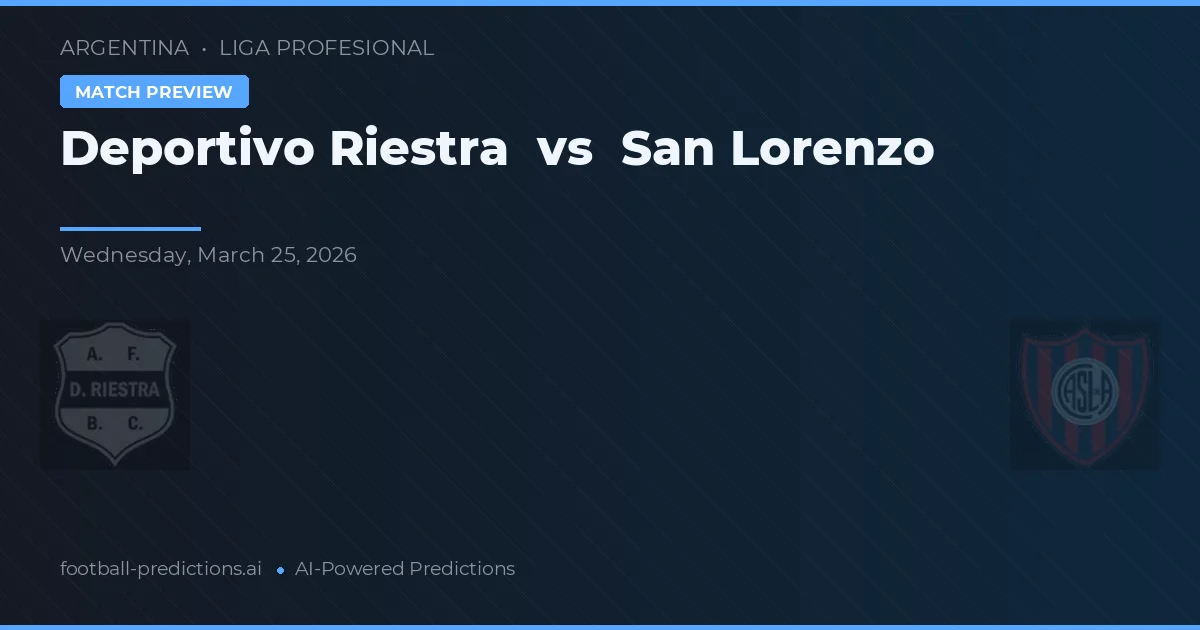 Deportivo Riestra vs San Lorenzo — typy i zapowiedź meczu