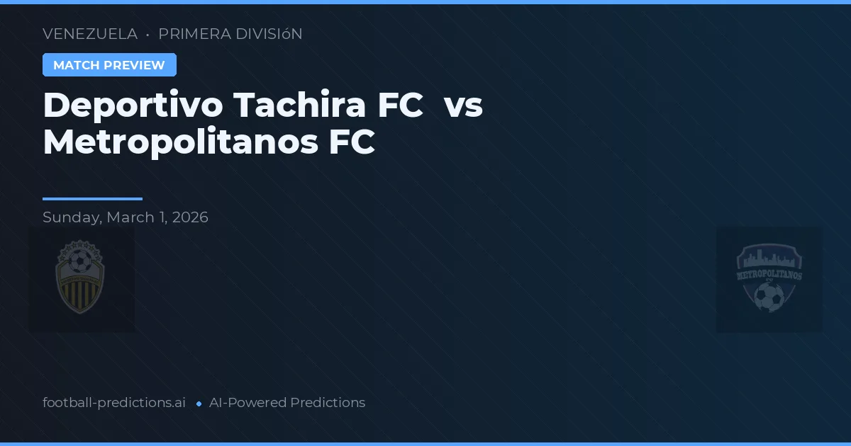 Deportivo Táchira vs Metropolitanos FC — typy i zapowiedź meczu