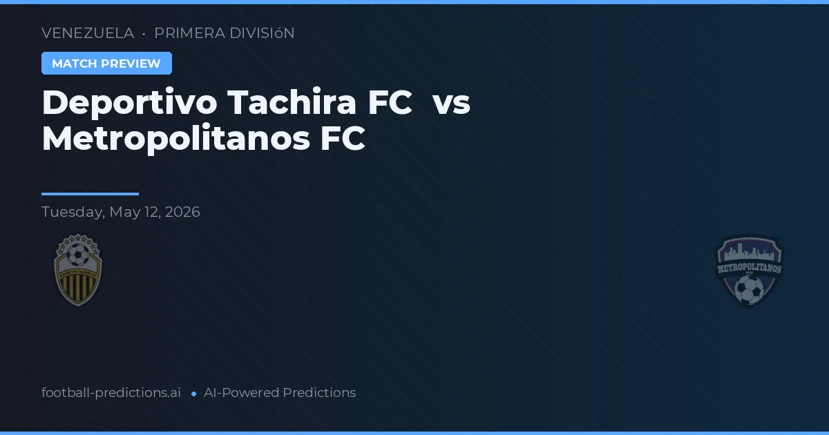 Deportivo Táchira vs Metropolitanos FC — typy i zapowiedź meczu