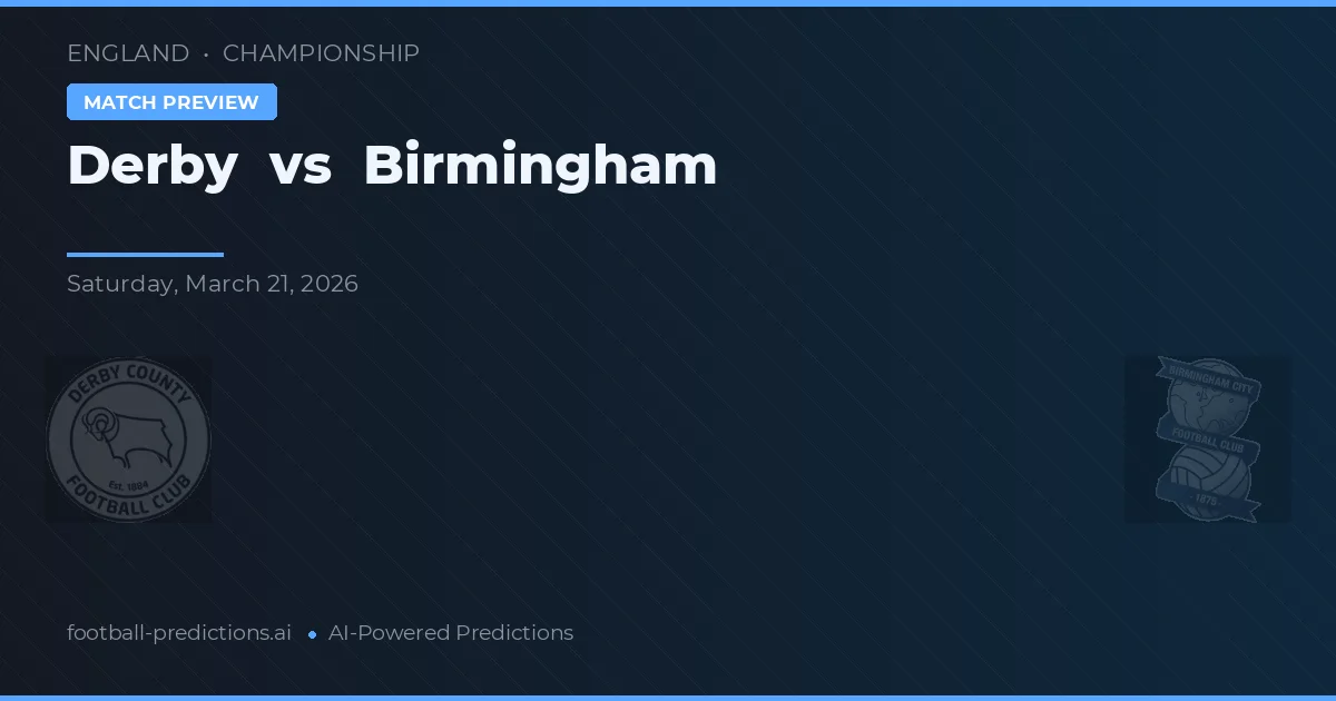 Derby vs Birmingham — typy i zapowiedź meczu