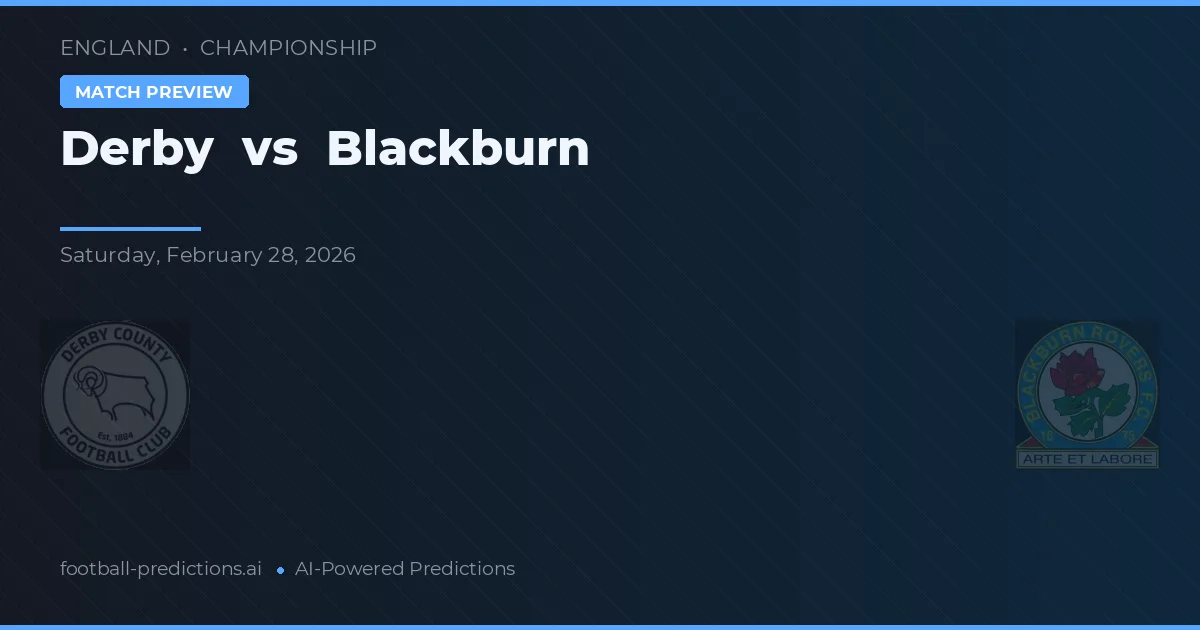 Derby vs Blackburn — typy i zapowiedź meczu