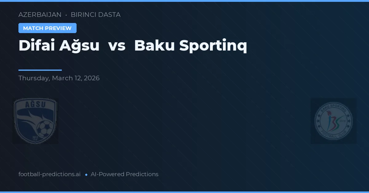 Difai Ağsu vs Baku Sportinq — typy i zapowiedź meczu
