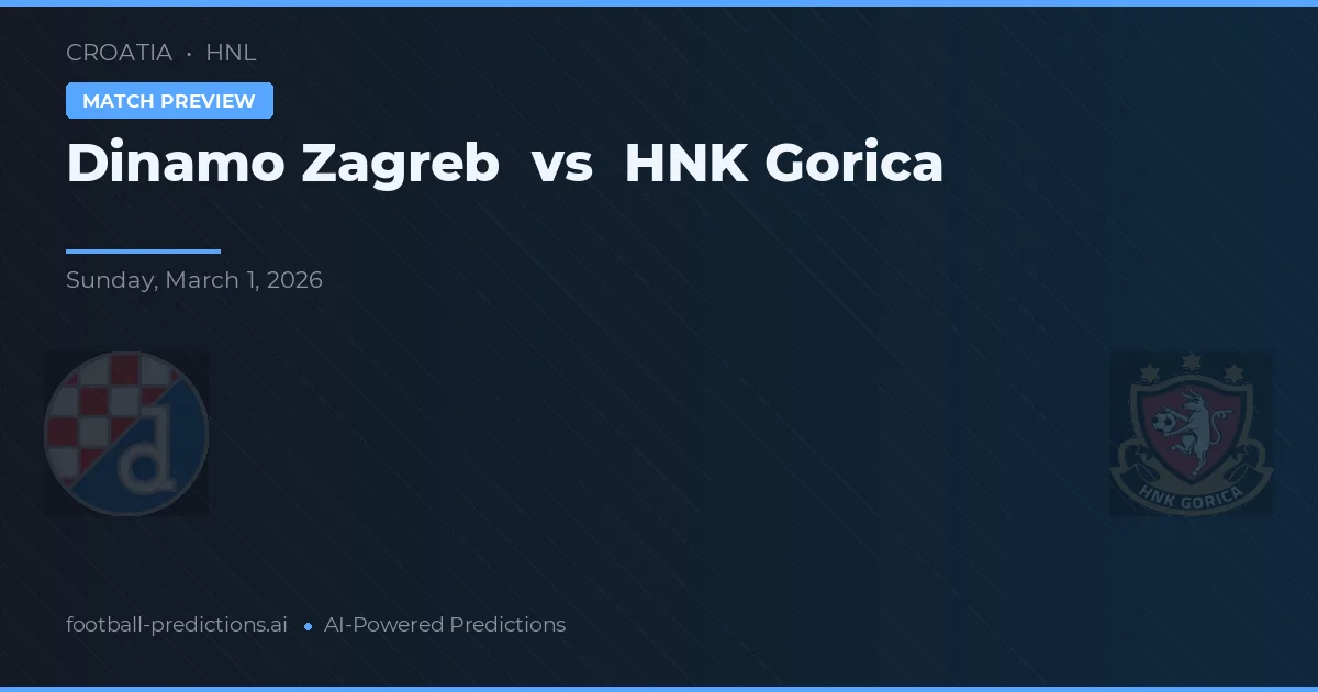 Dinamo Zagrzeb vs HNK Gorica — typy i zapowiedź meczu