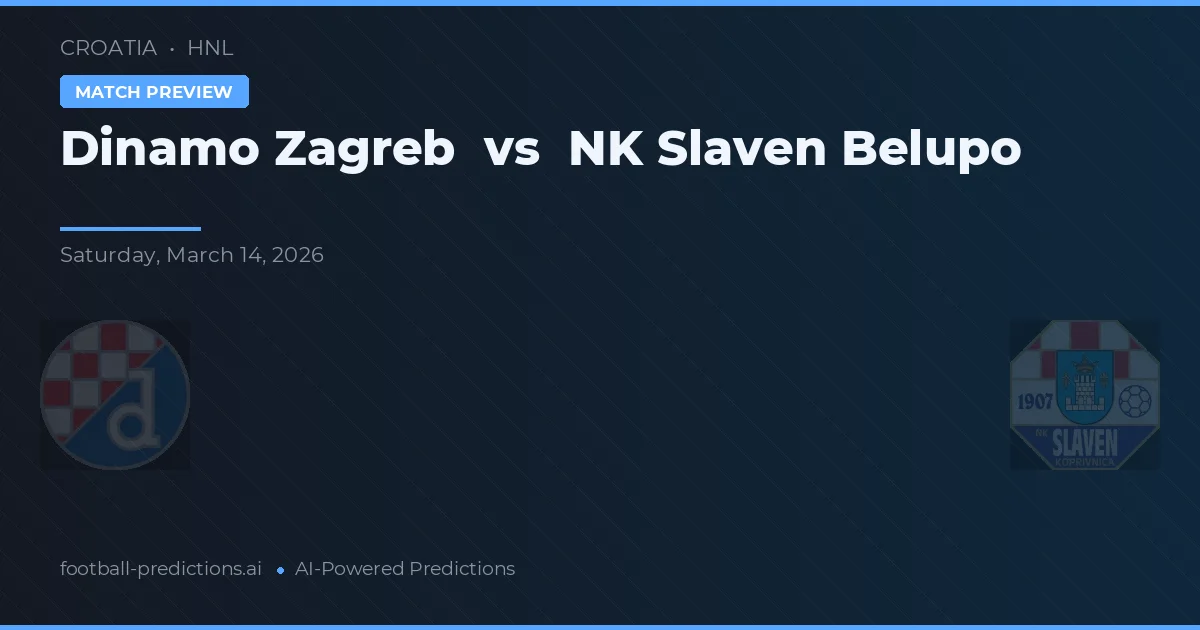 Dinamo Zagrzeb vs NK Slaven Belupo — typy i zapowiedź meczu