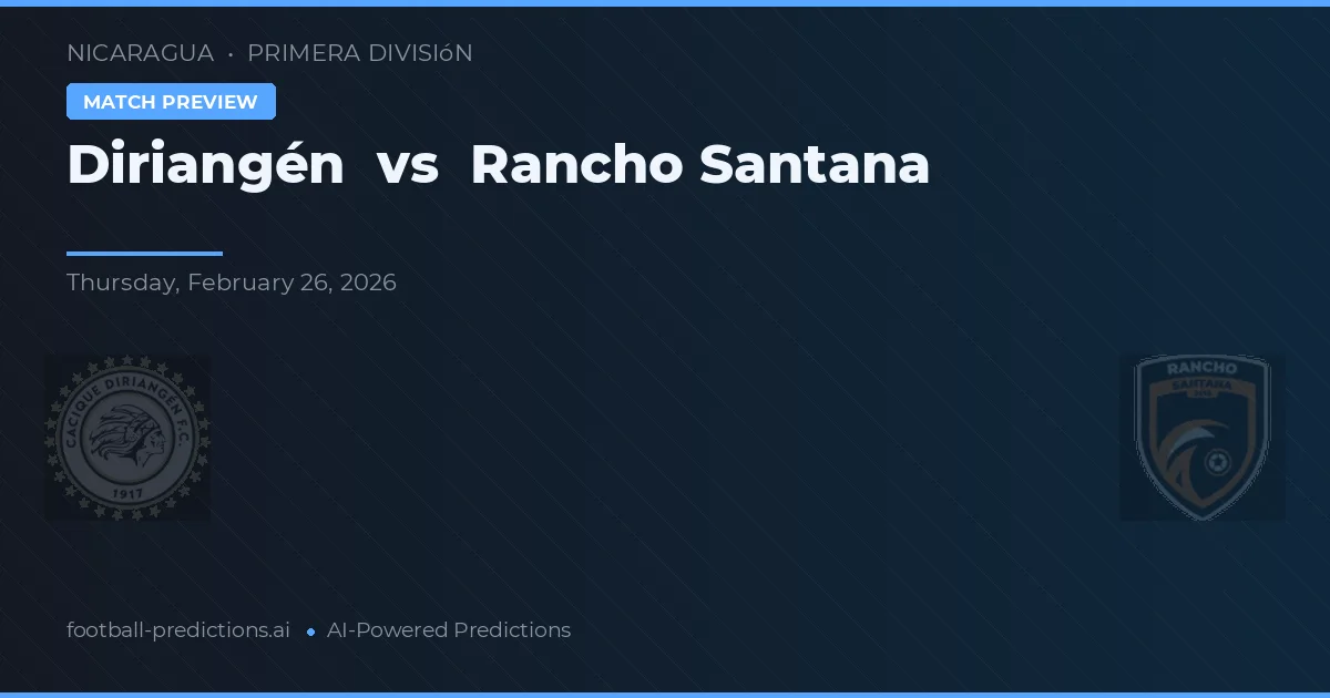 Diriangén vs Rancho Santana — typy i zapowiedź meczu