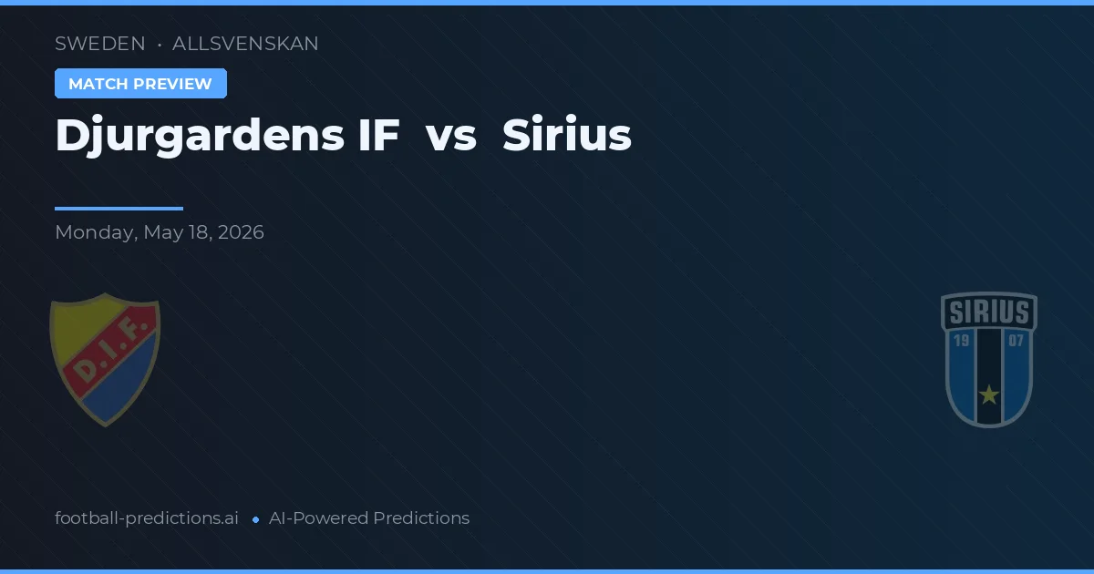Djurgårdens IF vs Sirius — typy i zapowiedź meczu
