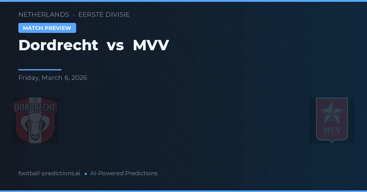 Dordrecht vs MVV Maastricht — typy i zapowiedź meczu