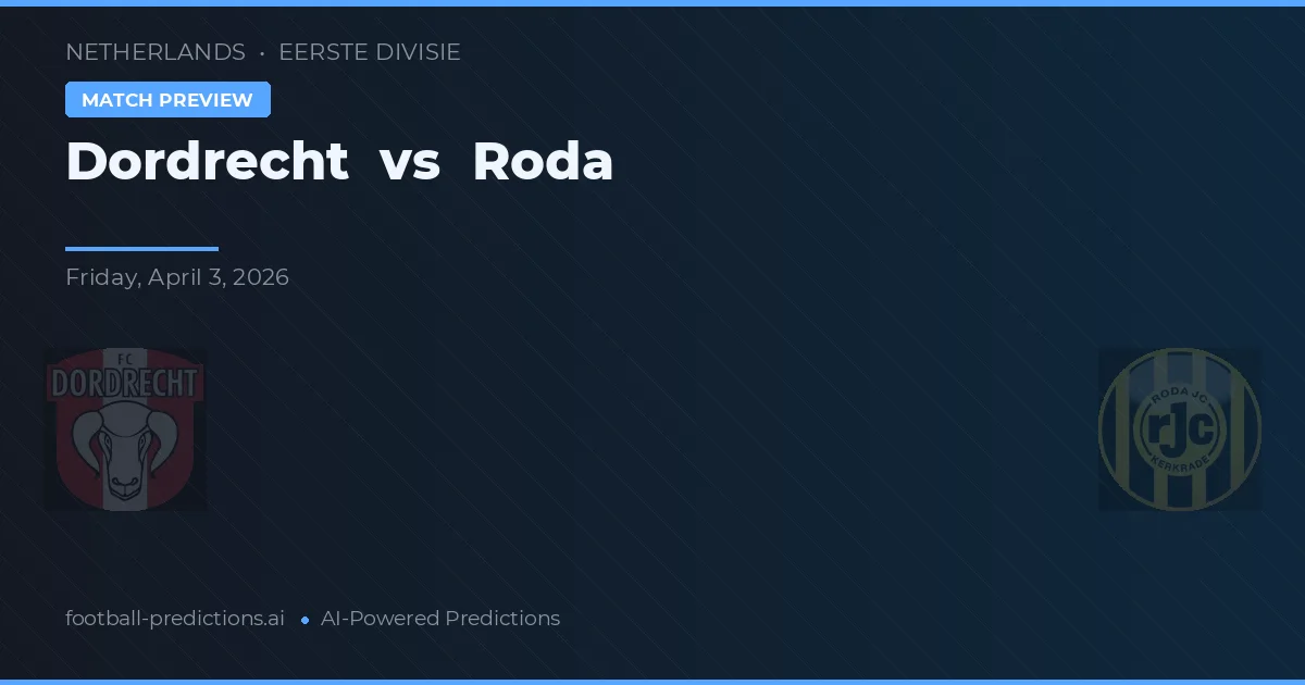 Dordrecht vs Roda JC — typy i zapowiedź meczu