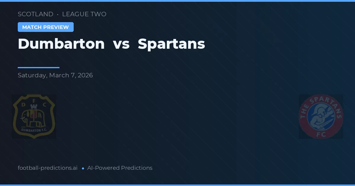 Dumbarton vs Spartans — typy i zapowiedź meczu