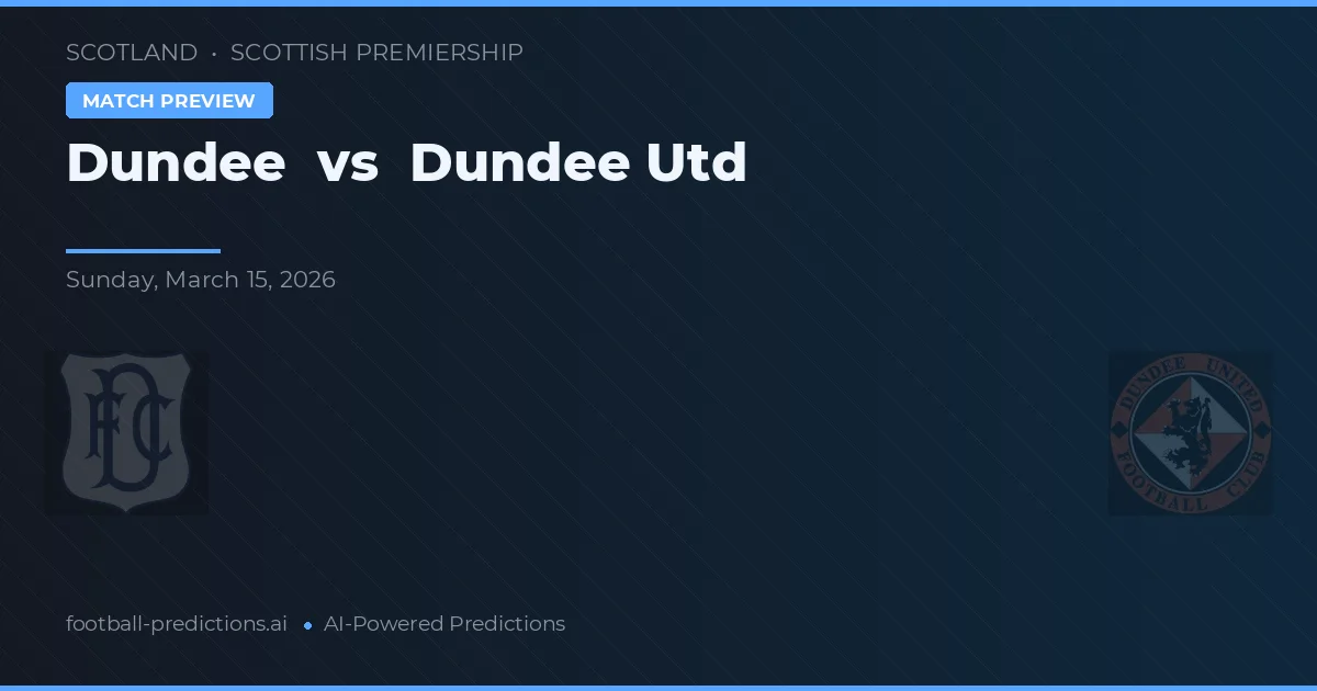 Dundee vs Dundee Utd — typy i zapowiedź meczu