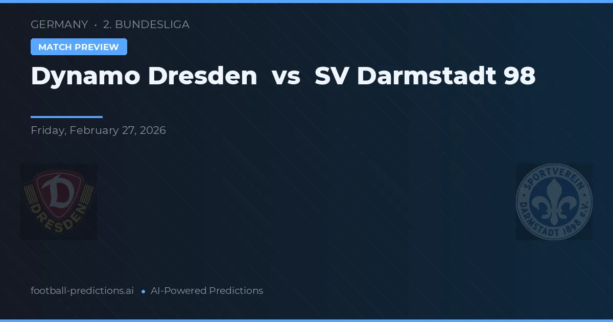 Dynamo Drezno vs SV Darmstadt 98 — typy i zapowiedź meczu