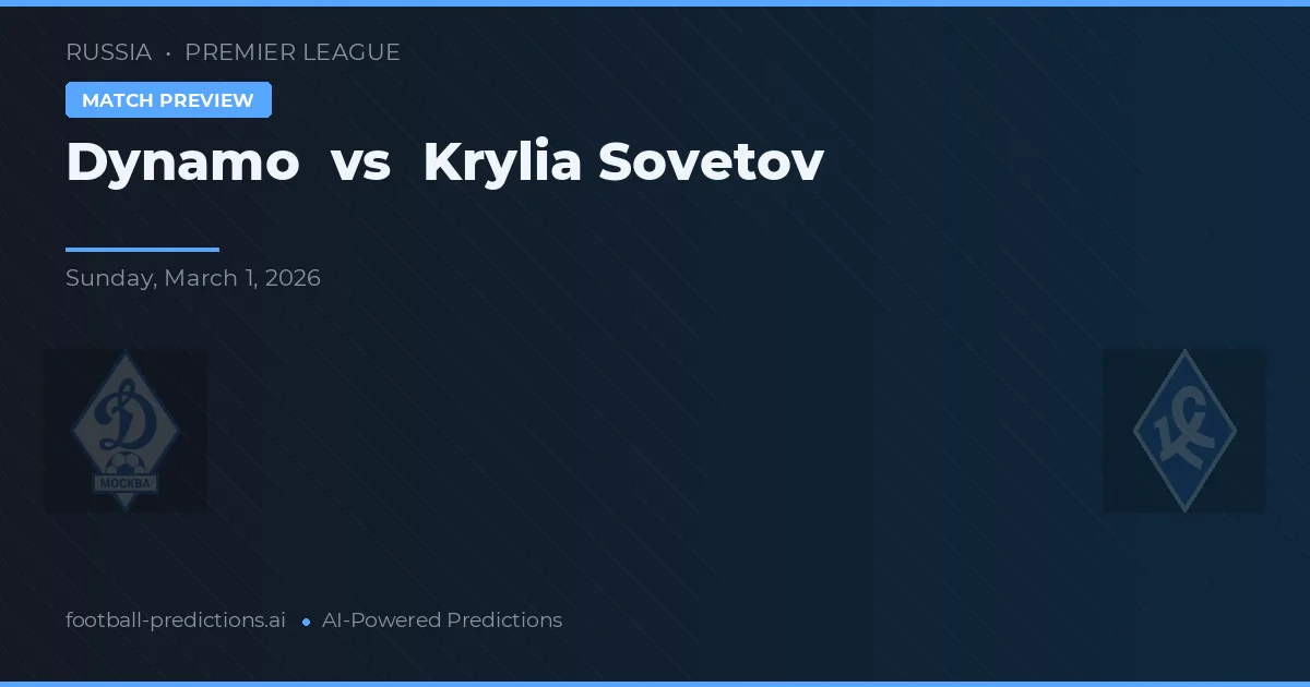 Dynamo Moskwa vs Krylia Sovetov — typy i zapowiedź meczu