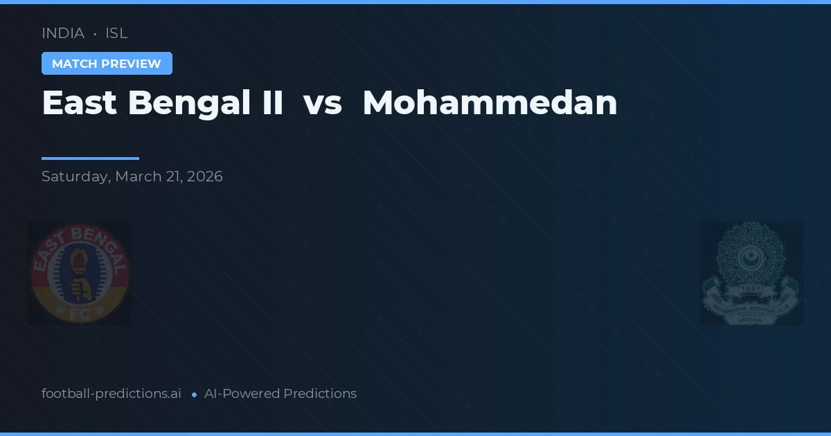 East Bengal II vs Mohammedan — typy i zapowiedź meczu