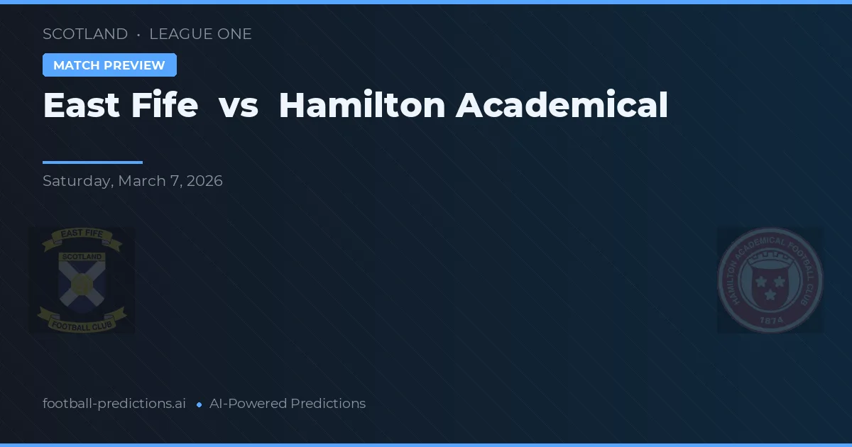 East Fife vs Hamilton Academical — typy i zapowiedź meczu
