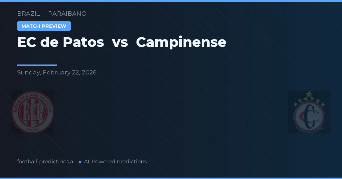 EC de Patos vs Campinense — typy i zapowiedź meczu