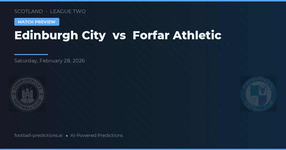 Edinburgh City vs Forfar Athletic — typy i zapowiedź meczu